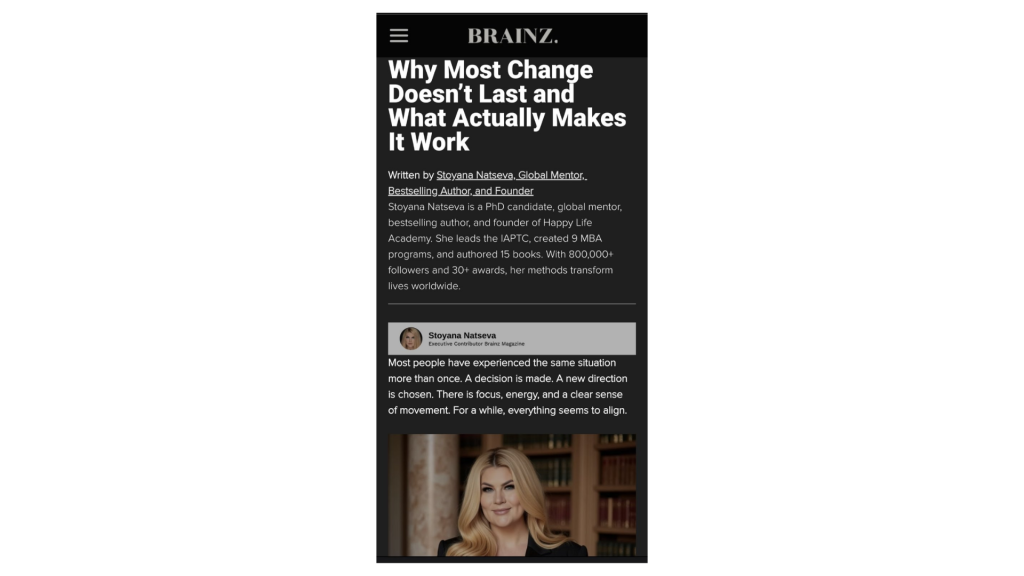 Защо повечето промени не са трайни и какво всъщност ги кара да работят – проф. д-р. Стояна Нацева